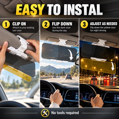 🏆Flash Sale⚡50K+ SOLD! Almost Gone-💥Universal HD Anti-Glare Car Visor for Day & Night