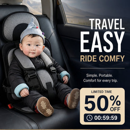 📢📢Portable Car Seat – 5-Point Safe, Folds Anywhere