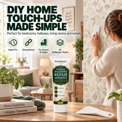 Repair adhesive for vintage-patterned wallpaper