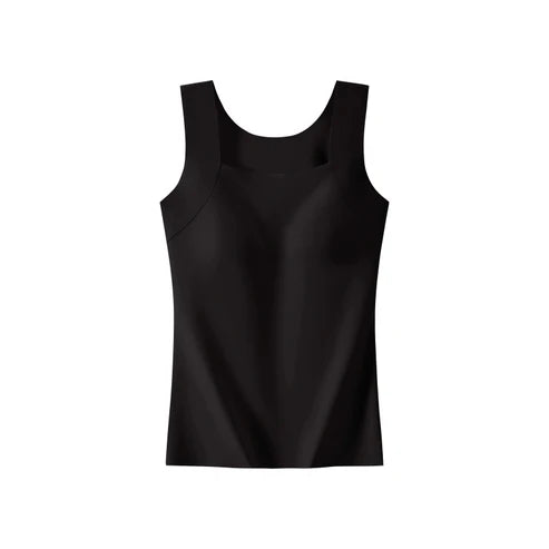 💕2-Piece Set ✨Women’s U Neck Thermal Tank Tops with Built-In Bra 🧥Warm Base Layer Sleeveless Top