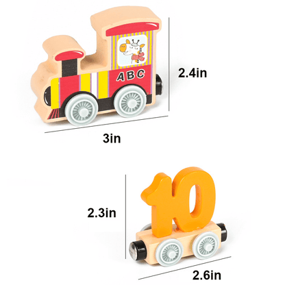 🚗Letters Magnetic Train Puzzle Wooden Toy Car