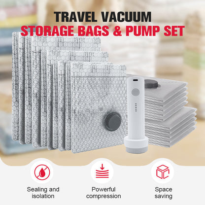 🔥 Travel Vacuum Storage Bags & Portable Pump Set