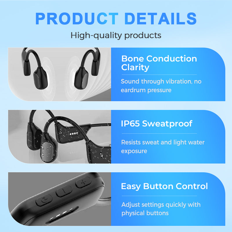 Bone Conduction Smart Hearing Aid Bluetooth Earphones