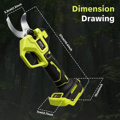 ✂️SEESE Cordless Electric Pruning Shears, 1.25 Inch Cutting Power Pruner with Brushless Motor, Dual 21V Batteries for Tree and Flower Trimming