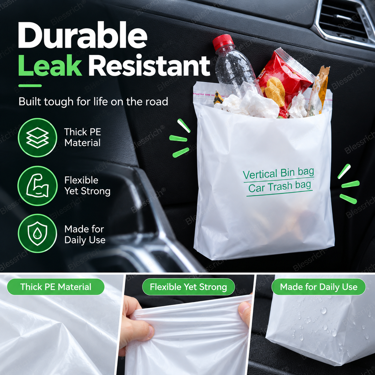 🚗Self-Adhesive Car Cleaning Bags – Stick anywhere, stand firm. Multi‑use for trash or storage. No mess, no marks. 🧹✨