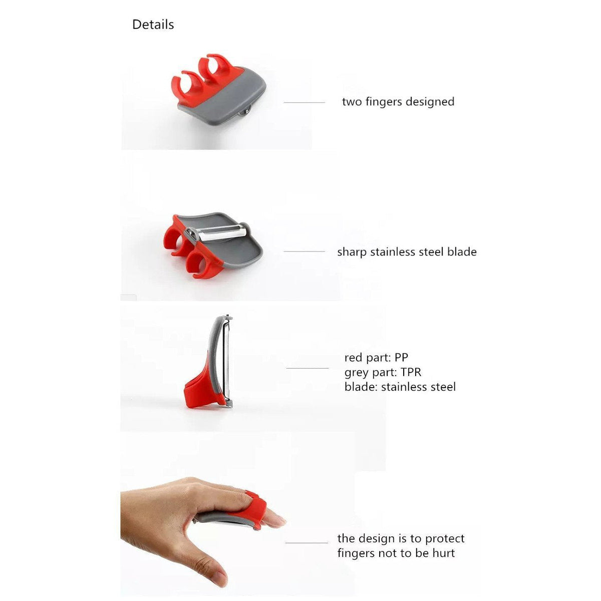 Peel with Precision Instantly! Sharp Blade Finger Peeler