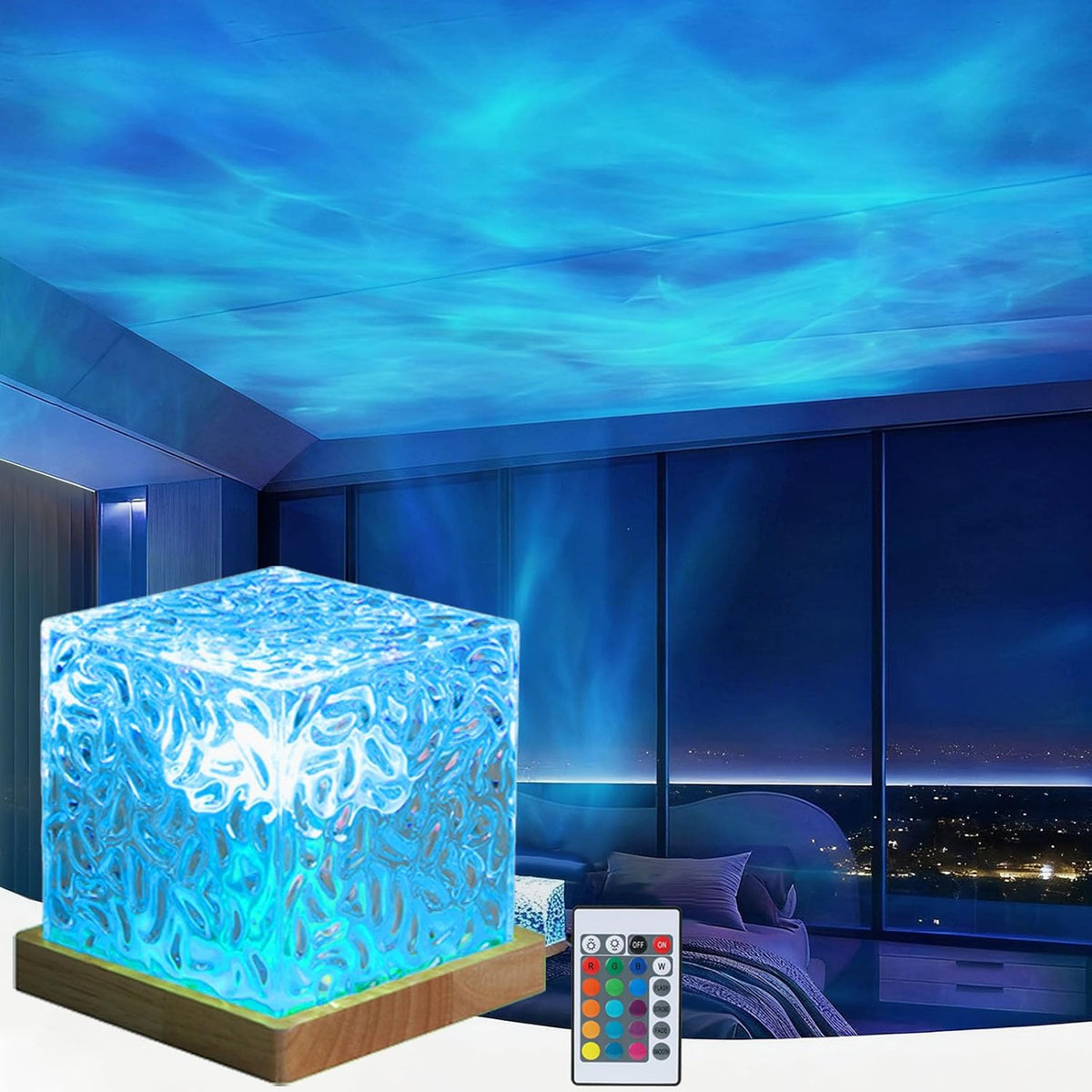 🥳2026 HOT SALE🥳💞50K+ SOLD! 🌊💤Dynamic Water Ripple LED Light – soothing ripple effect, soft flicker-free glow. USB powered, 3W, ideal for bedtime relaxation & reading. 🛋️✨