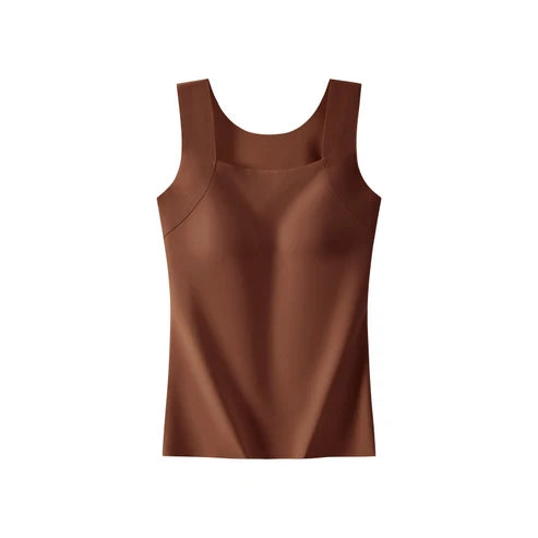 💕2-Piece Set ✨Women’s U Neck Thermal Tank Tops with Built-In Bra 🧥Warm Base Layer Sleeveless Top