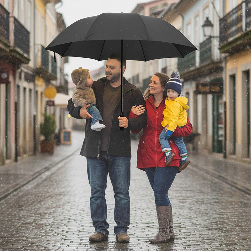 ☔12-Rib Large Foldable Windproof Umbrella