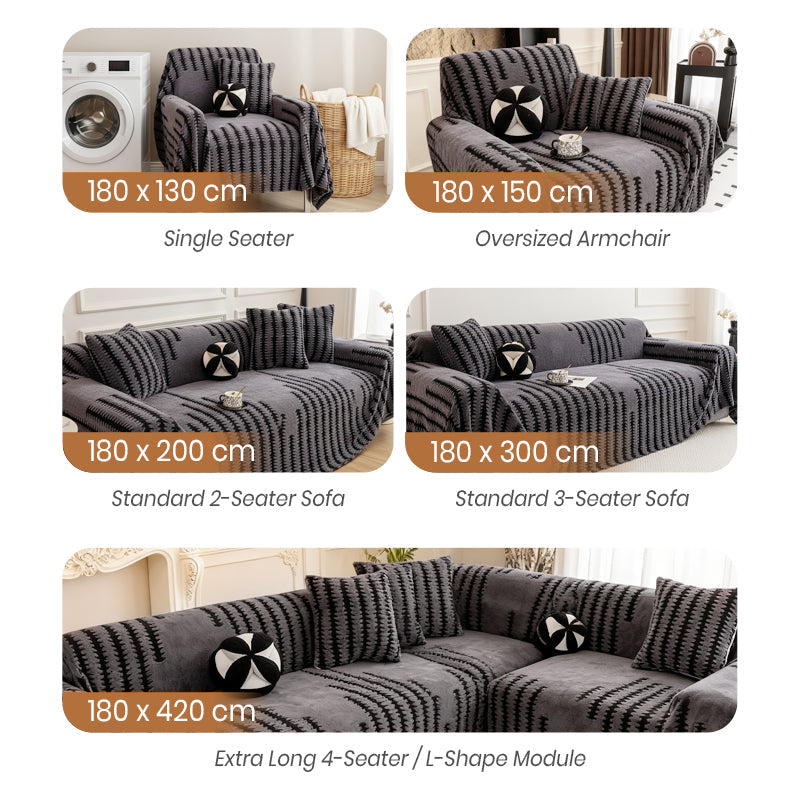 SCOMERI⚡ Plush Non-Slip Sofa Cover🛋️