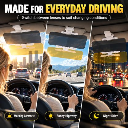 🏆Flash Sale⚡50K+ SOLD! Almost Gone-💥Universal HD Anti-Glare Car Visor for Day & Night