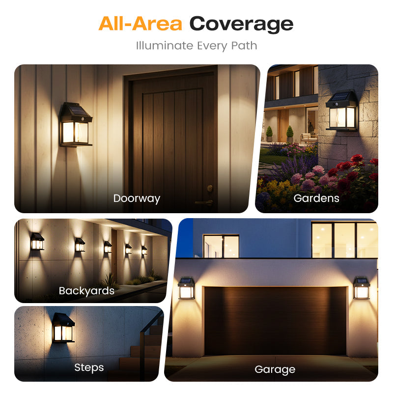 💡SOLAR WALL LIGHT - Motion Sensor & Weatherproof