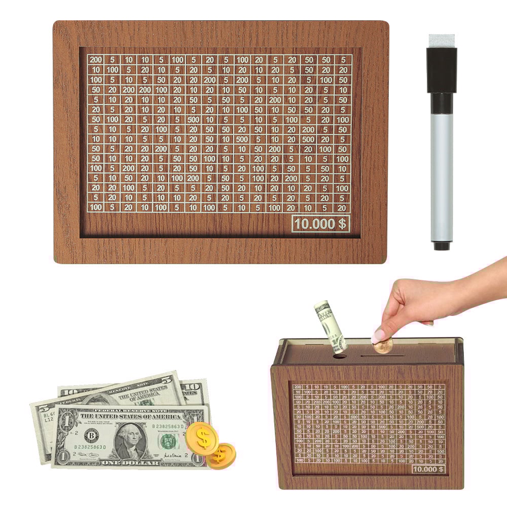 🎁 Hot Sale 54% OFF 🔥Wallet Fattening Program——Cash Vault Wooden Savings Box