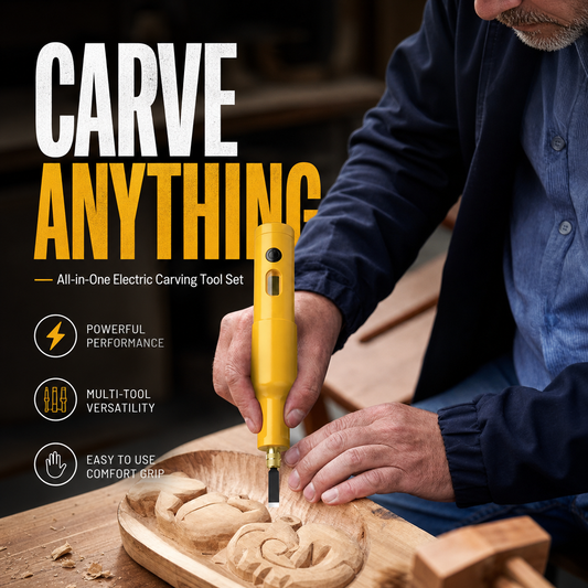 🎨All-in-One Electric Carving Tool Set – 50% OFF⏰, 12 Bits, Wood & Linoleum Engraver