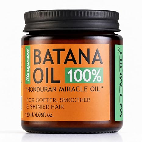 100% Raw Batana Oil for Hair from Honduras, 4.06 Fl Oz, Bright Coffee | Moisturizing Hair Mask, Adds Shine & Softness, Unrefined Conditioning Scalp Oil