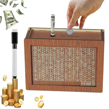 🎁 Hot Sale 54% OFF 🔥Wallet Fattening Program——Cash Vault Wooden Savings Box