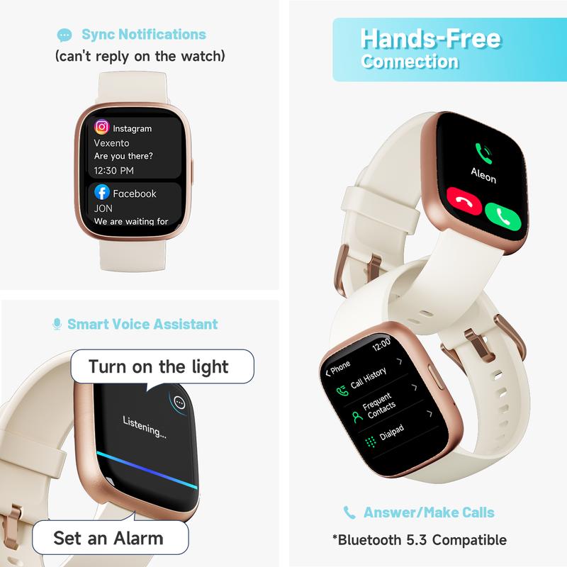 ✨ Smart Watch for Women Men, Fitness Tracker with Answer/Make Calls, Fitness Watch with Sleep Tracker/100 Sports/IP68 Waterproof Pedometer ⌚