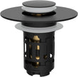 Hibbent Upgraded 3-in-1 Bathroom Sink Drain Strainer, Universal Pop-Up Plug, Removable Stainless Steel Basket-Style Hair Catcher, 1.1–2.36-inch Sink Plug, Brass Cartridge, Matt Black
