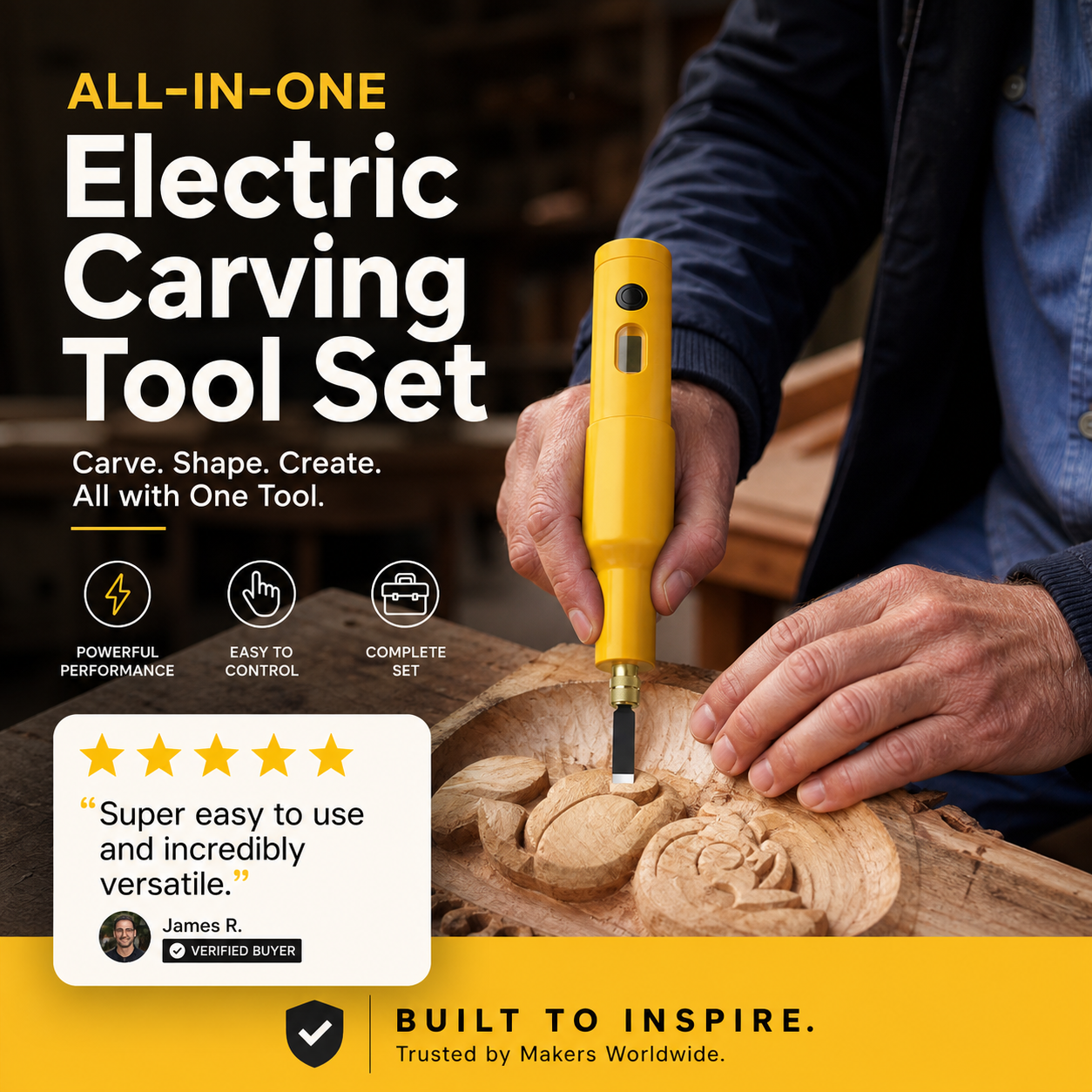 🎨All-in-One Electric Carving Tool Set – 50% OFF⏰, 12 Bits, Wood & Linoleum Engraver