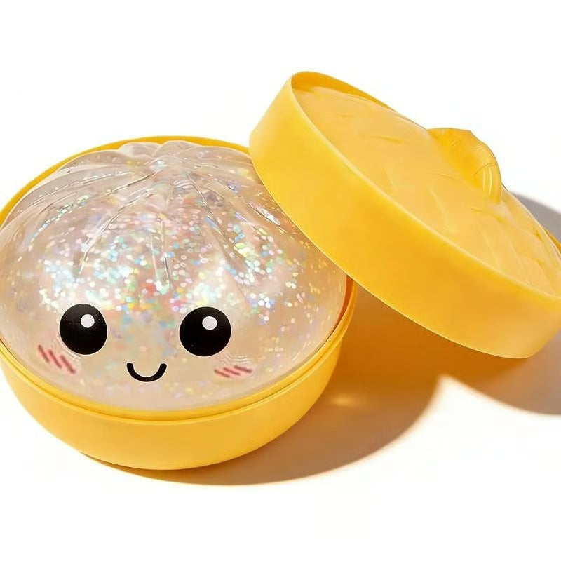 🥳2026 HOT SALE💞50K+ SOLD!👵🥟Glitter Dumpling Squishy Steamer Blind Box Surprise Squeeze Fun✨