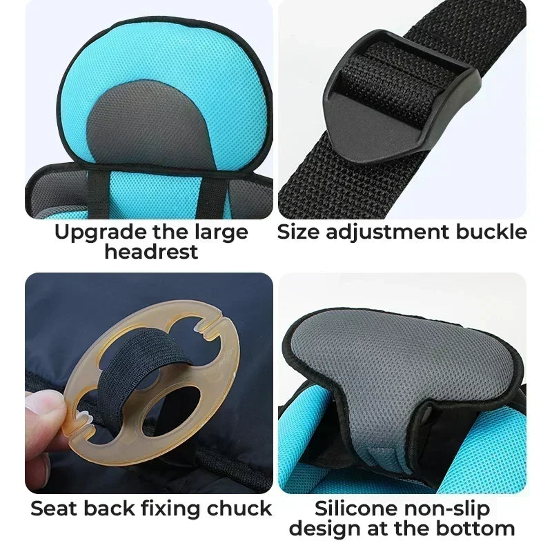 📢📢Portable Car Seat – 5-Point Safe, Folds Anywhere