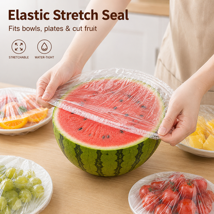 Cover Food Instantly! No-Tear Clear Stretch Elastic Lids