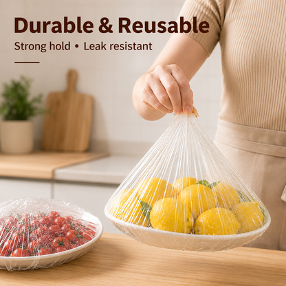 Cover Food Instantly! No-Tear Clear Stretch Elastic Lids