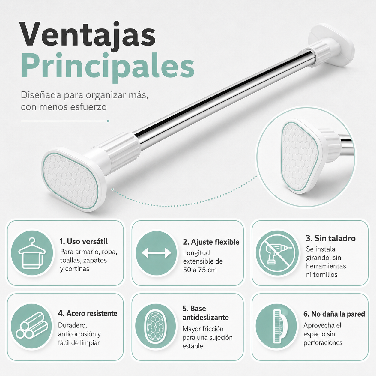 ✨Oferta estrella de 2026✨Barra telescópica para ropa