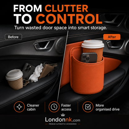 🥳2026 HOT SALE🥳💞50K+ SOLD!🚗🧺 50% OFF! Leather Car Door Cup Holder – Wide‑mouth opening, easy reach for drinks & phone. Clip‑on secure fit. PU leather, tough & stylish. 🛡️✨