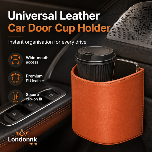 🥳2026 HOT SALE🥳💞50K+ SOLD!🚗🧺 50% OFF! Leather Car Door Cup Holder – Wide‑mouth opening, easy reach for drinks & phone. Clip‑on secure fit. PU leather, tough & stylish. 🛡️✨