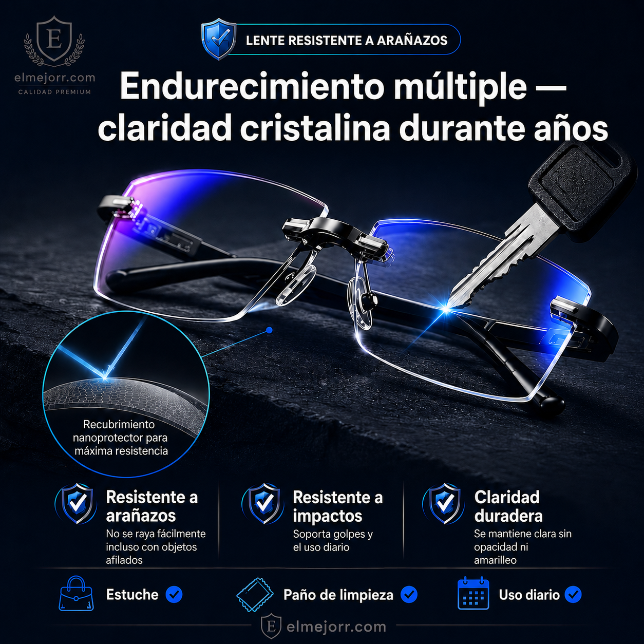 🔥Nuevas gafas de lectura de doble uso antiazules de alta dureza de zafiro✨