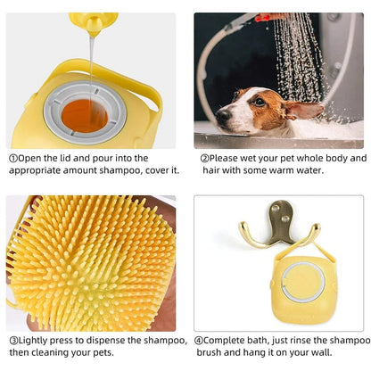 🐶🐱Massage brush for bathing pets
