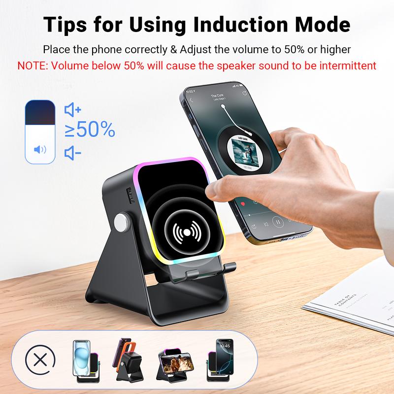 🎉 2026 Sale — Over 34,000 Sold! 🎵 Induction Audio, Phone Holder & Ambient Light – 5-in-1 Music Station ✨