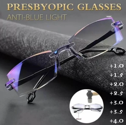 Sapphire High Hardness Anti-Blue Progressive Far And Near Dual-Use Reading Glasses
