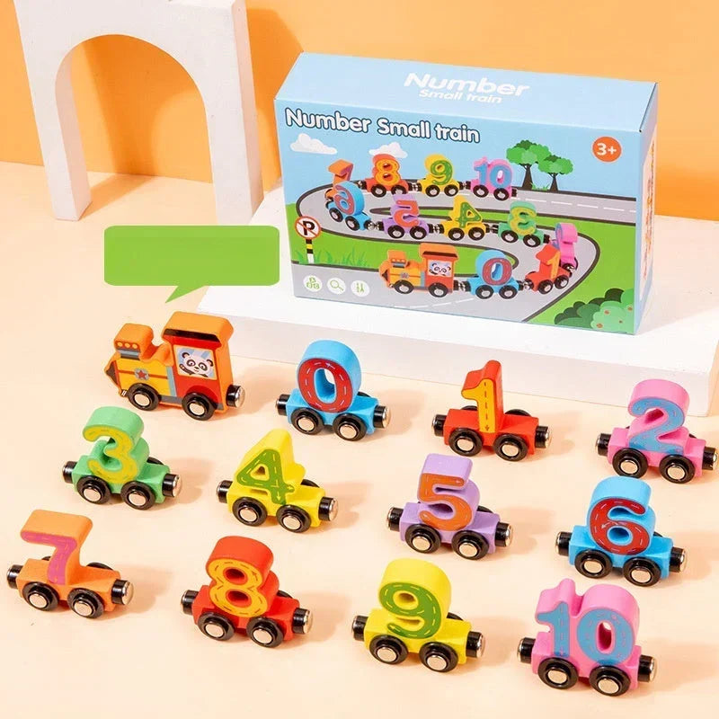 🚗Letters Magnetic Train Puzzle Wooden Toy Car