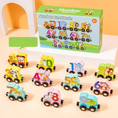 🚗Letters Magnetic Train Puzzle Wooden Toy Car