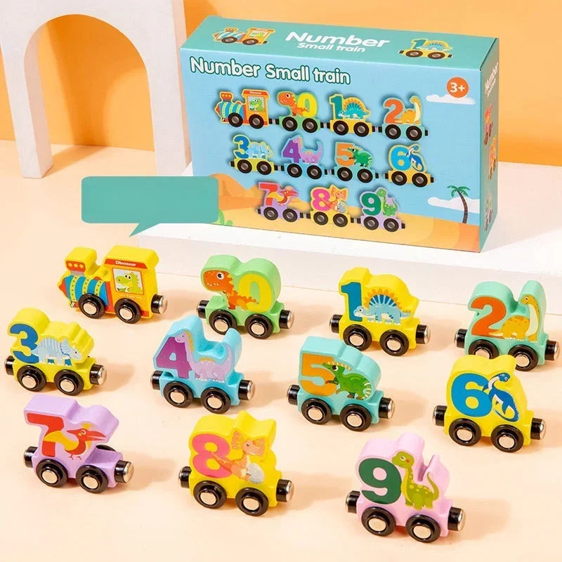 🚗Letters Magnetic Train Puzzle Wooden Toy Car