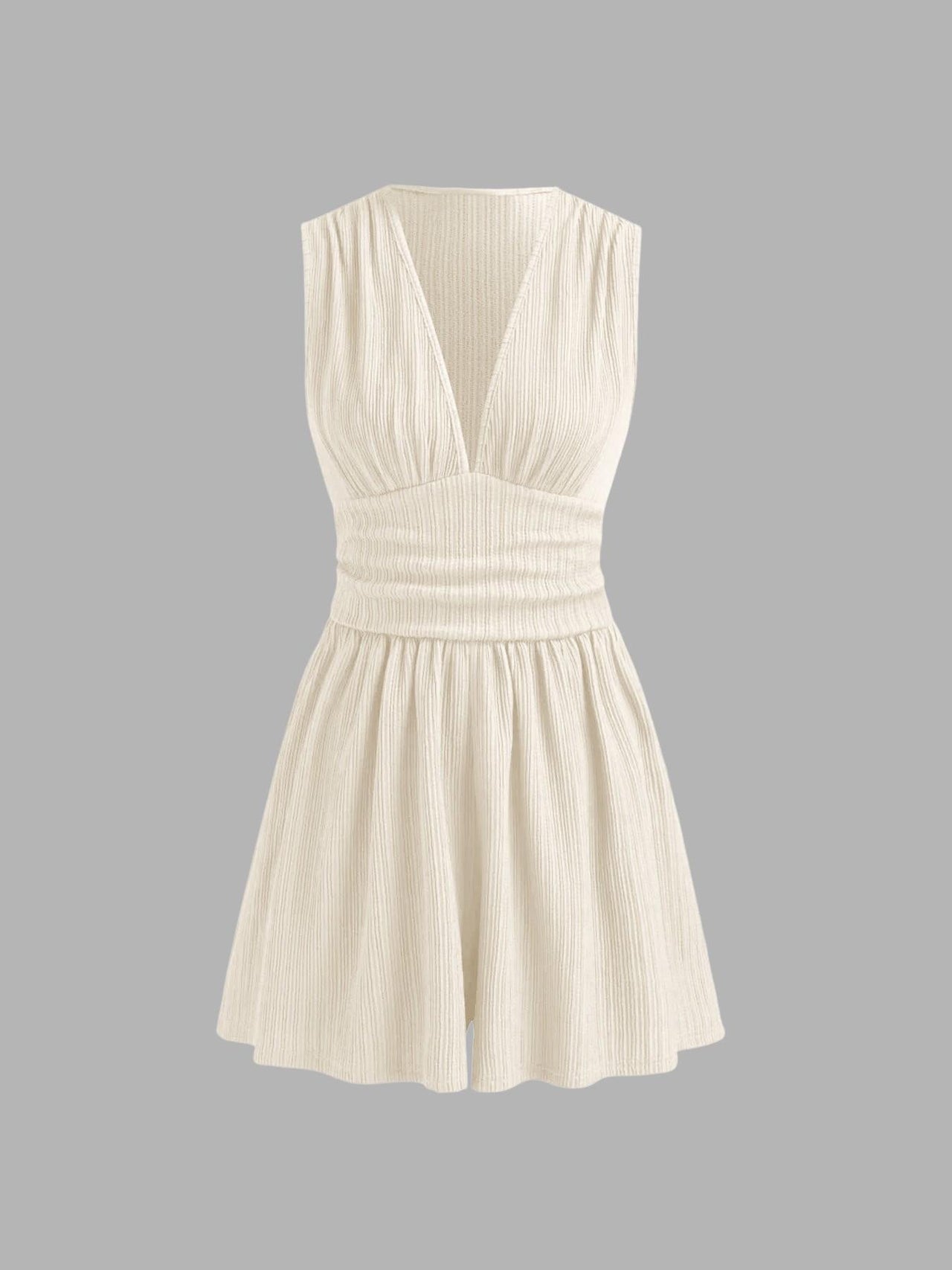 👗 LIMITED-TIME 50% OFF! 💐Women's Sleeveless V-Neck Ruched Waist Romper🏖️