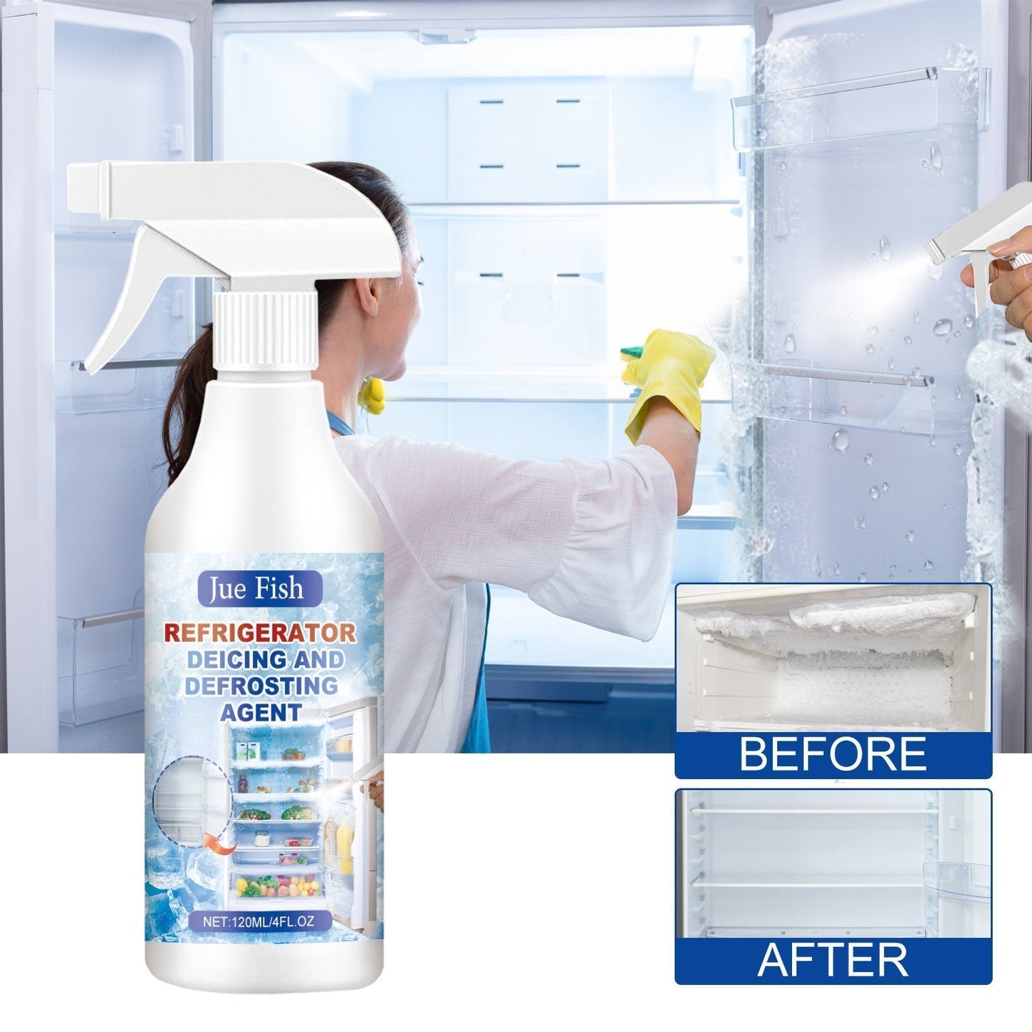 🏠BUY 2 GET 1 FREE 🧊Defrosting Spray for Fridge Freezer🎁(With free spatula)