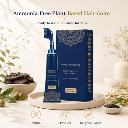 Plant-Based Comb-In Hair Color – 95% Gray Coverage, Ammonia-Free