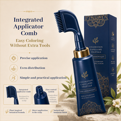 Plant-Based Comb-In Hair Color – 95% Gray Coverage, Ammonia-Free