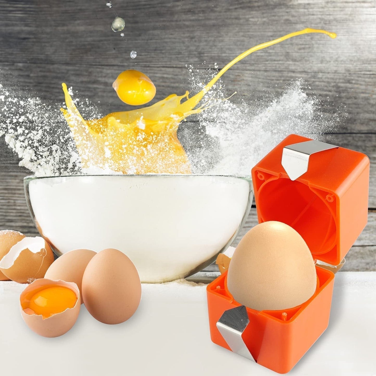 🍳50% OFF NOW ! ✨Quick Egg Cracker Tool – Fast Clean Egg Opener for Kitchen Baking