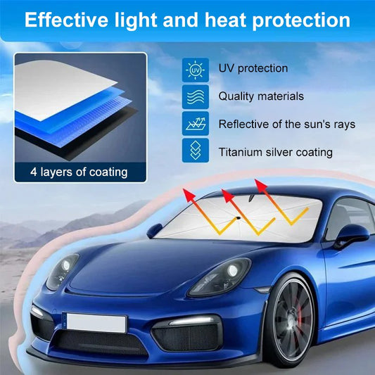 ☀️Car Windshield Folding Sunshade Umbrella 🚗 Blocks Blazing Sun Heat❄️