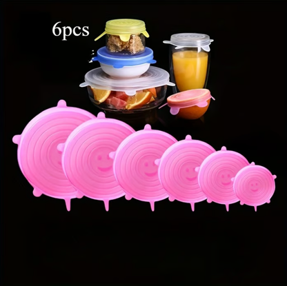 🍱 LIMITED-TIME 50% OFF! ✨ Silicone Food Storage Lids (6-Pack) – Reusable, Airtight Seal, BPA-Free, Dishwasher Safe ♻️