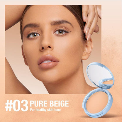 💙LAST DAY Buy 2 Get 1 Free💙Matte Perfection Pressed Powder Foundation, Oil Control Long Lasting Face Setting Powder, Buildable Coverage Compact Powder