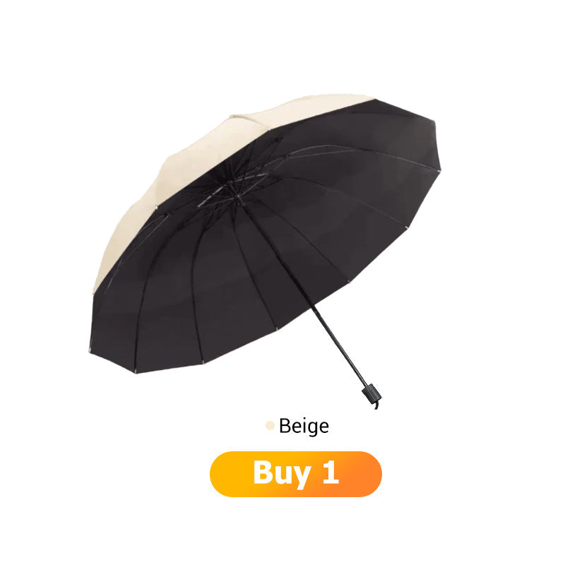 ☔12-Rib Large Foldable Windproof Umbrella
