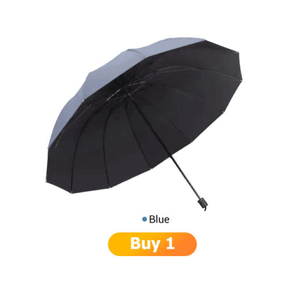 ☔12-Rib Large Foldable Windproof Umbrella