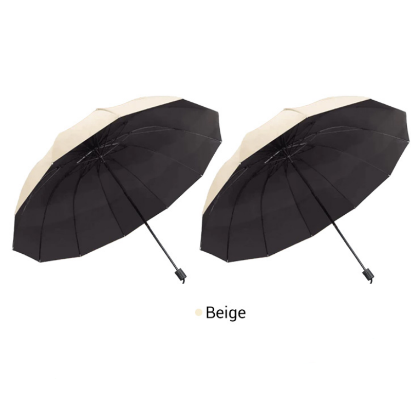☔12-Rib Large Foldable Windproof Umbrella
