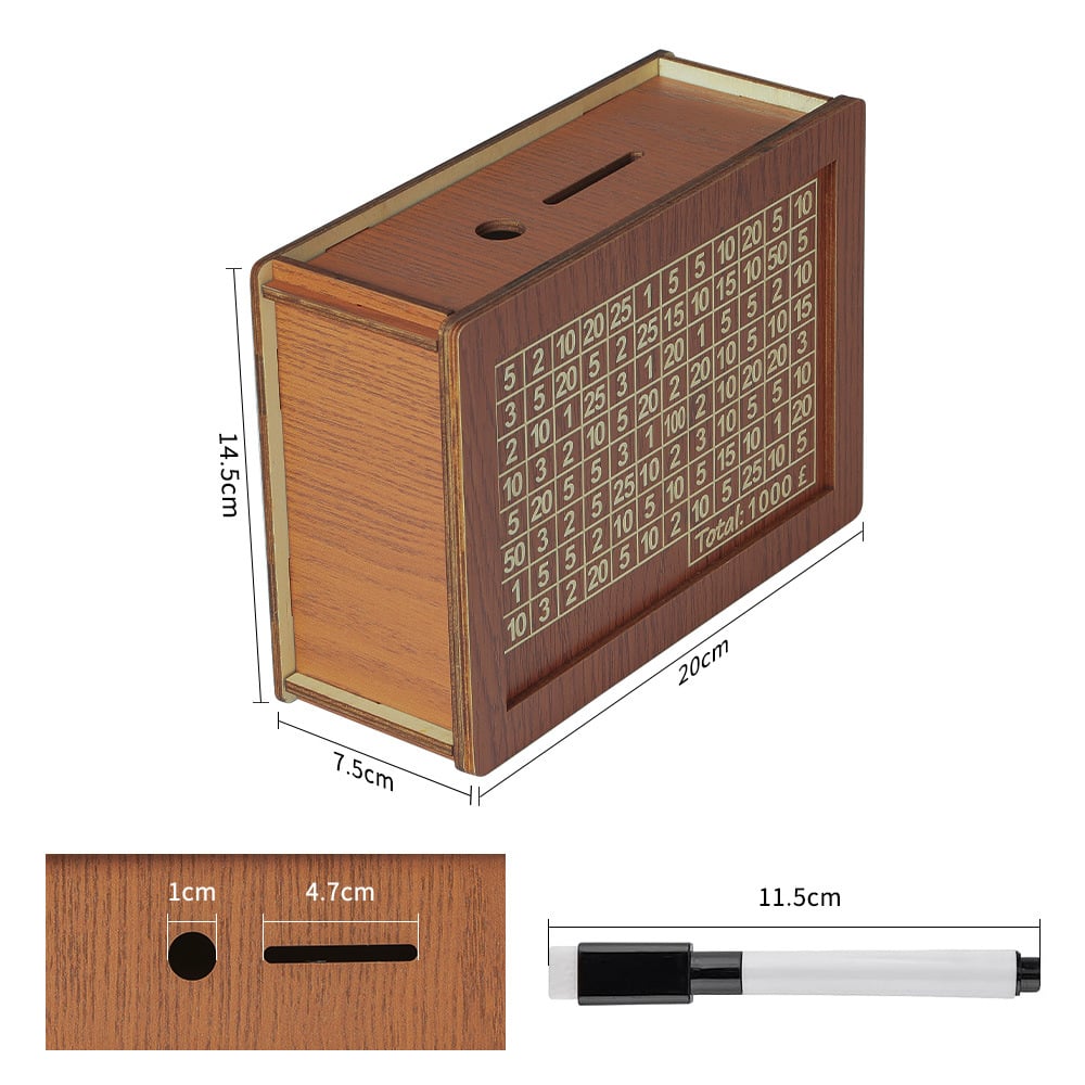 🎁 Hot Sale 54% OFF 🔥Wallet Fattening Program——Cash Vault Wooden Savings Box