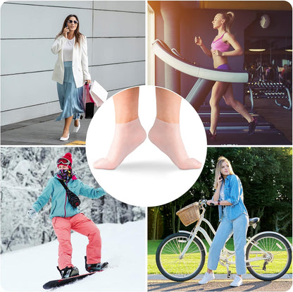 🔥🔥Get 3 items when you buy 1！✨️Enjoy a foot spa anytime anywhere！👣Moisturizing Foot Mask Exfoliating Silicone Socks Beach Protective Socks(3pcs)